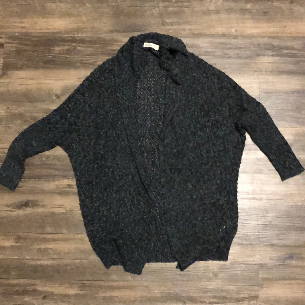 Dark Gray Knitted Hollister Cardigan